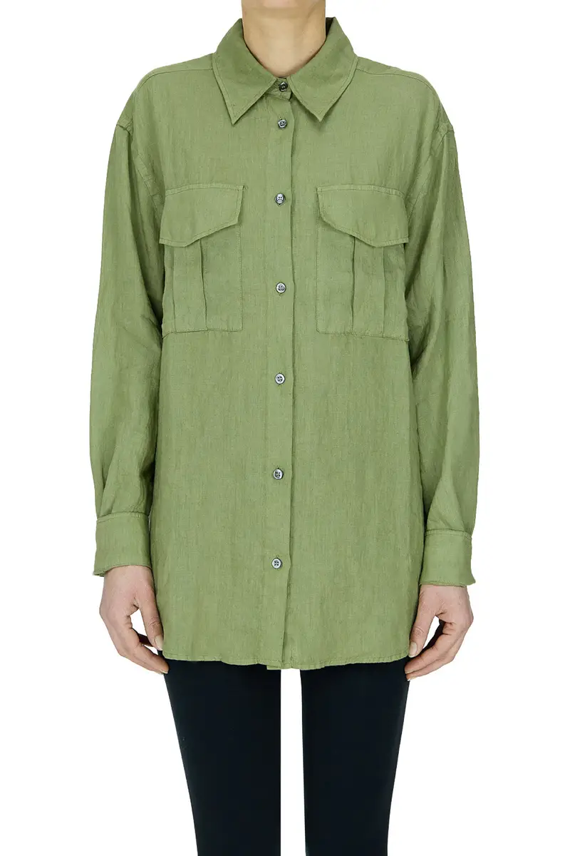 Camicia in lino Verde oliva