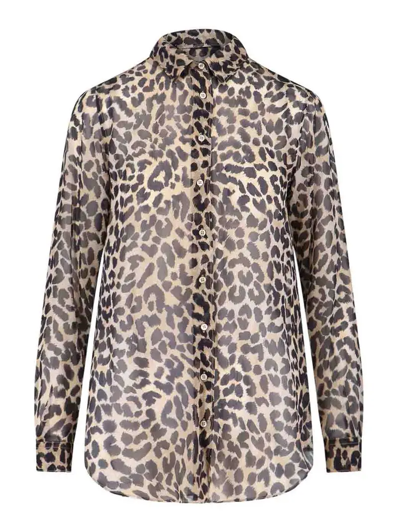 Camicia Semitrasparente Marrone