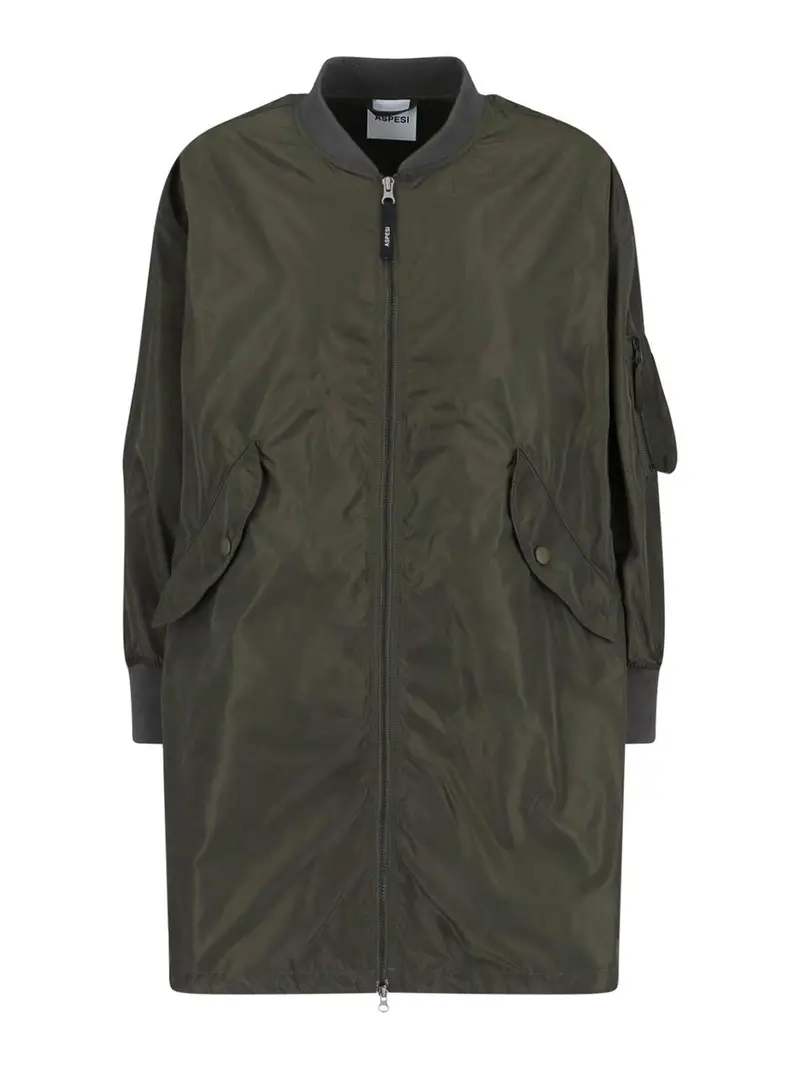 Cappotto In Tessuto Tecnico Verde