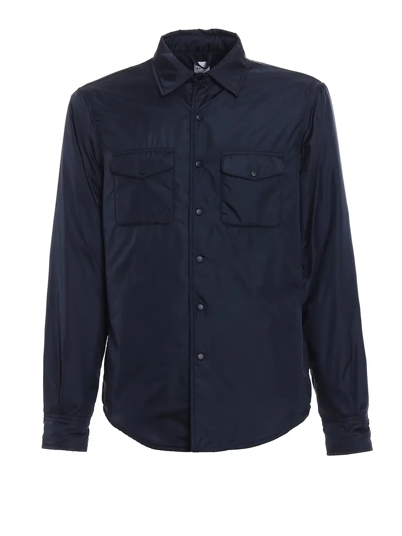 Giacca in nylon modello camicia Blu scuro