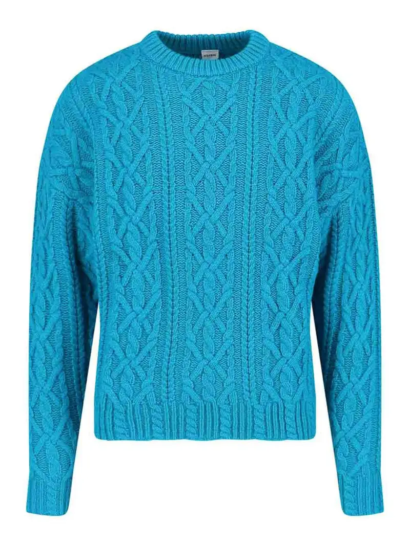 Maglione A Trecce Lana Blu
