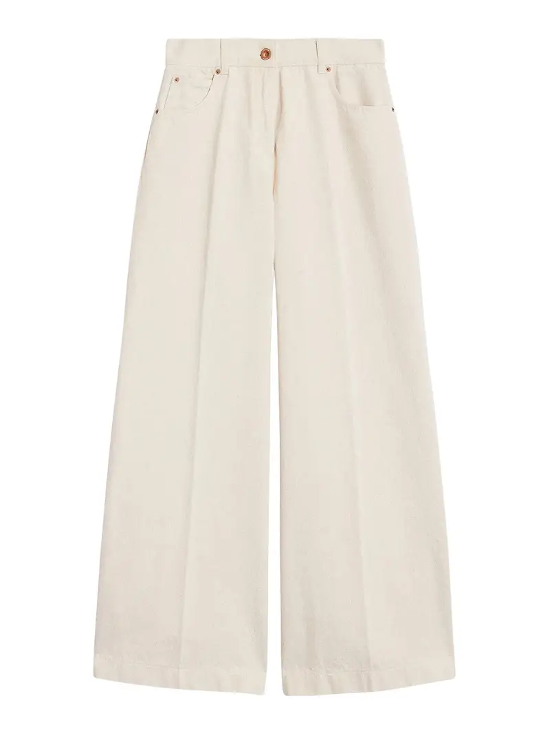 Pantalone Denim Avorio Crema