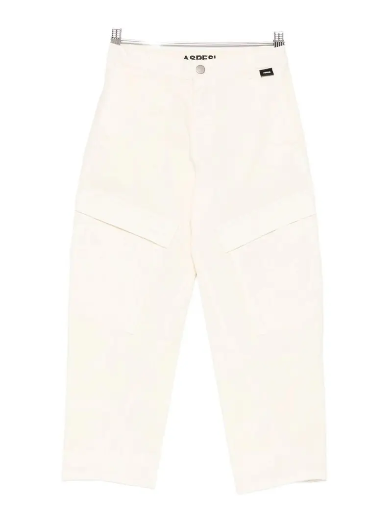 Pantaloni Con Logo Crema