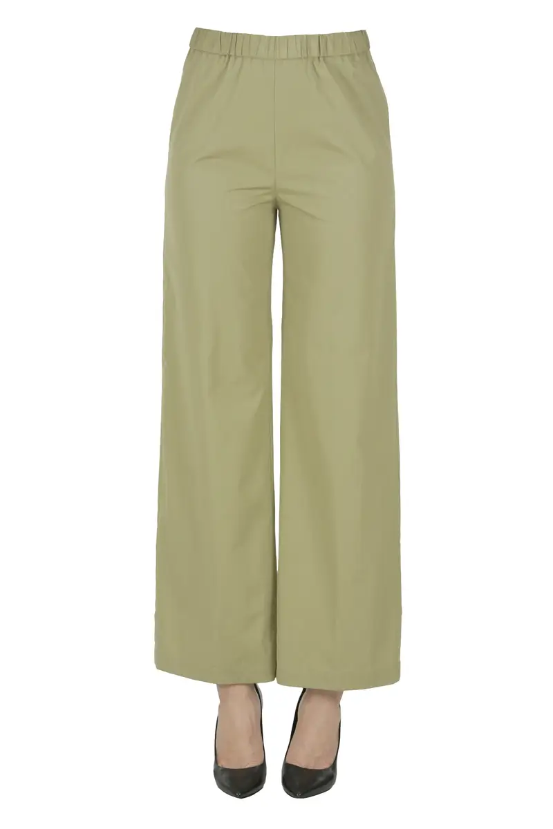 Pantaloni gamba ampia Kaki