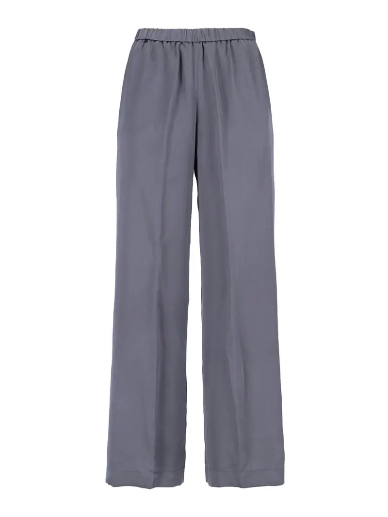 Pantaloni In Seta Grigio
