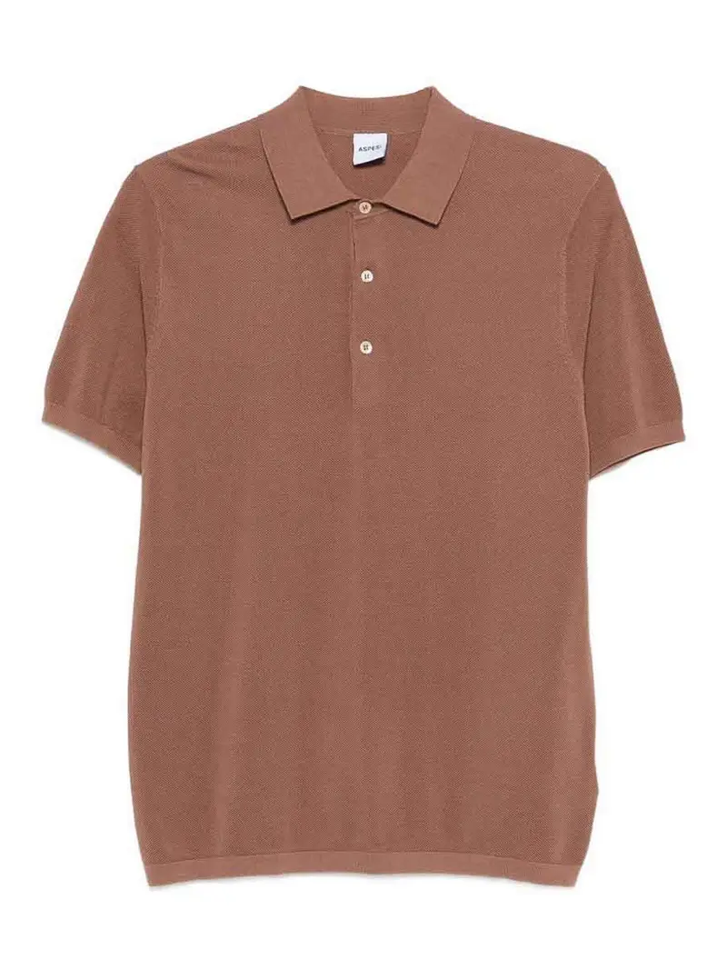 Polo In Maglia Di Cotone Marrone