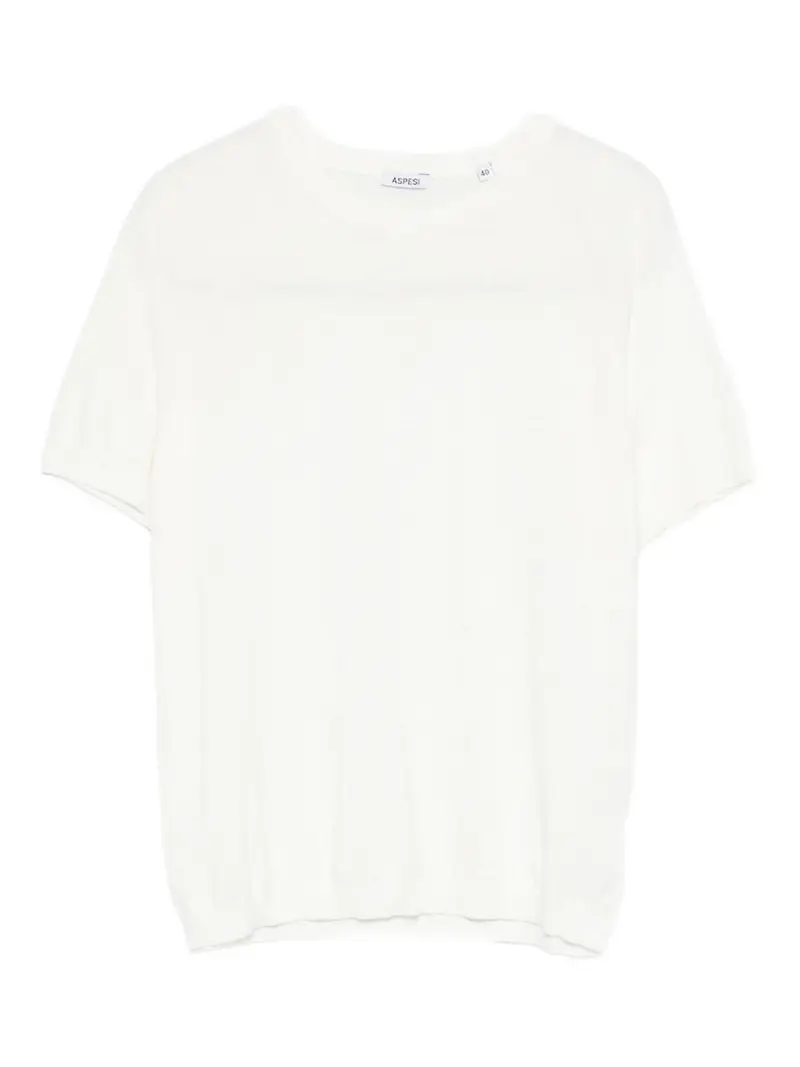 T-shirt girocollo in cotone bianco