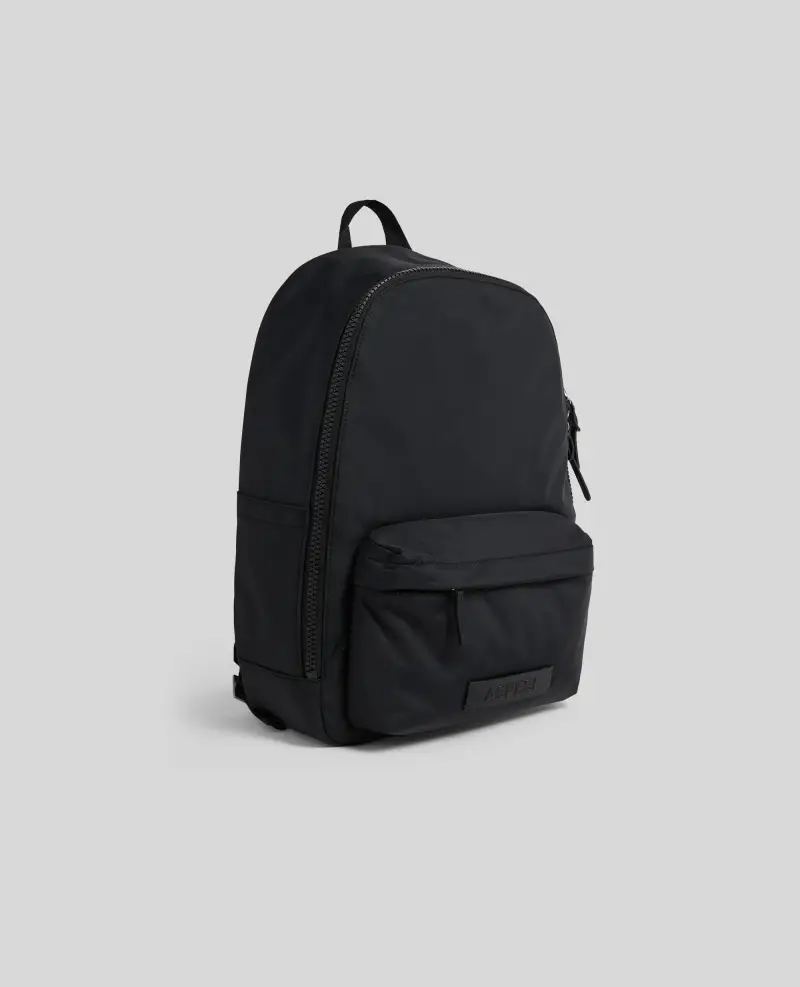 Zaino in nylon nero con logo miniatura 2