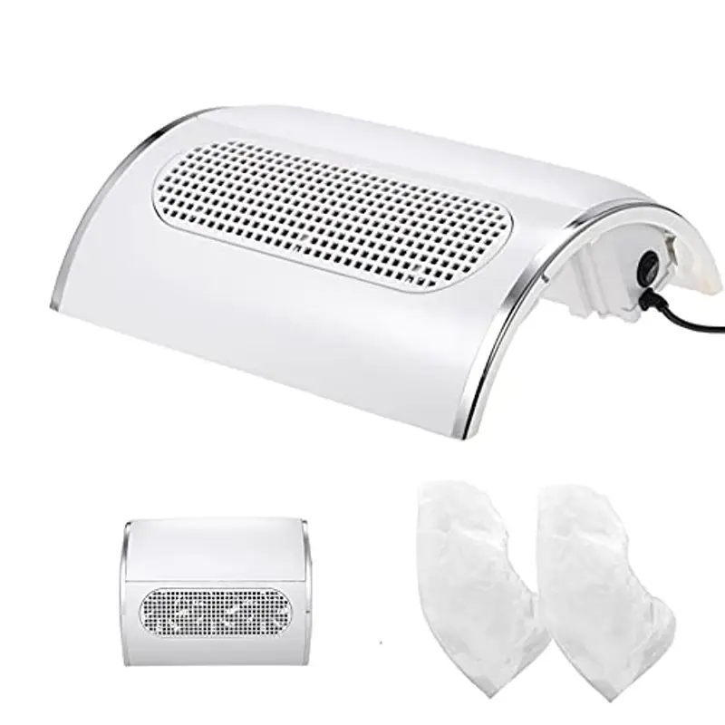 Aspiratore Unghie Professionale 80W, Aspirapolvere Elettrico con 2 Sacchetti Raccolta Polvere, Rumore Basso Aspiratore