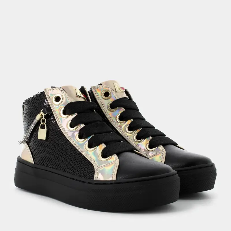 Sneakers Asso da Bambina, nero miniatura 2