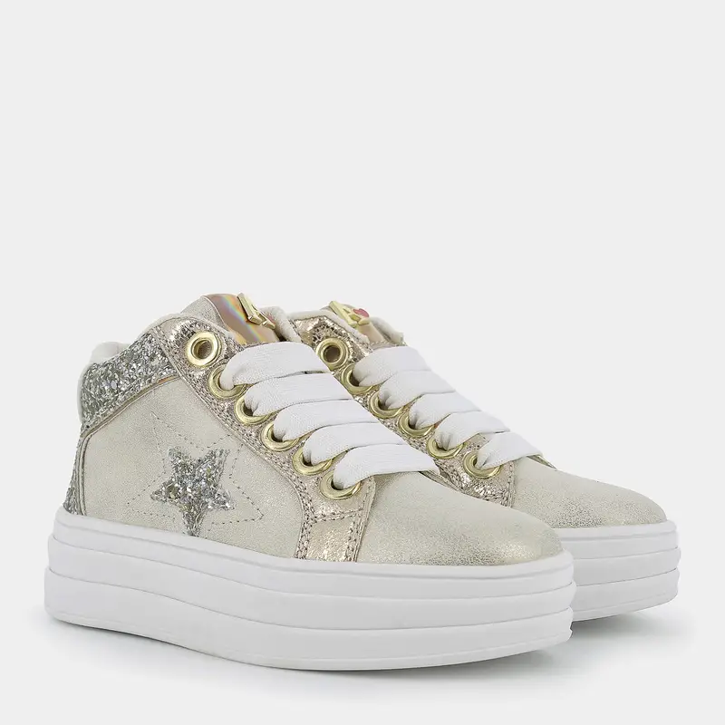 Sneakers Asso da Bambina, oro miniatura 2