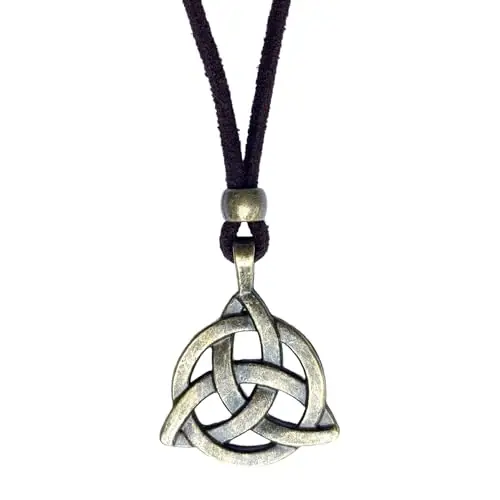 ASTER ALHELÍ -Collana Uomo Donna Nodo Trinquette del Triangolo Celtico Trinità in Argento Vecchio o Bronzo - Ciondolo