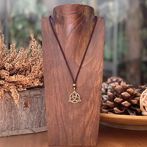 ASTER ALHELÍ -Collana Uomo Donna Nodo Trinquette del Triangolo Celtico Trinità in Argento Vecchio o Bronzo - Ciondolo miniatura 2