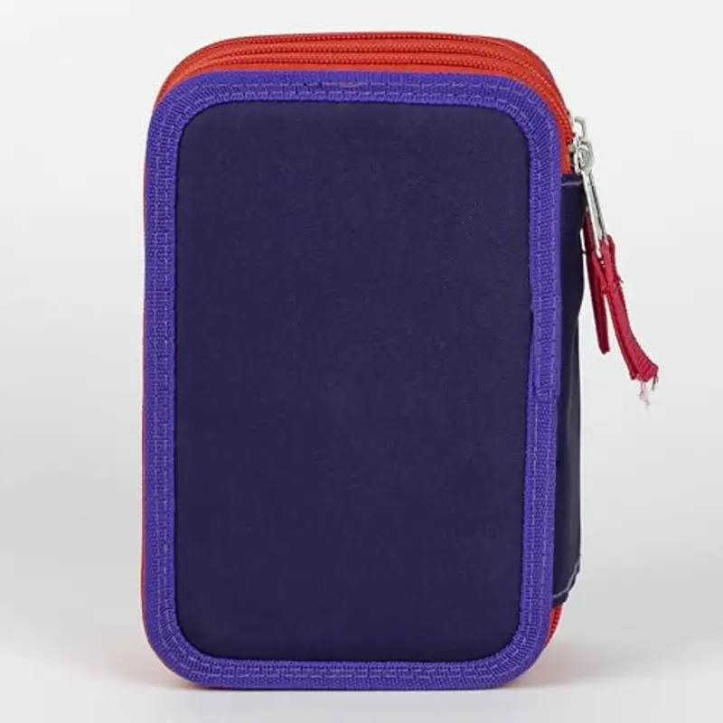 Astuccio a 3 scomparti di Sonic - Colore blu - 12, 5 x 6, 5 x 19, 5 cm - Realizzato in 100% poliestere - Chiusura con cerniera - Include accessori - Prodotto originale progettato in Spagna, blu, Astuccio miniatura 3