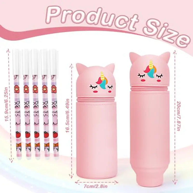 Astuccio Scuola Silicone, 2 in 1 Astuccio Retrattile Penna per Custodia Scatola 3D Motivo Astuccio Scuola, Adatto per Studenti e Bambini per Dare la Borsa Matita Studio miniatura 2