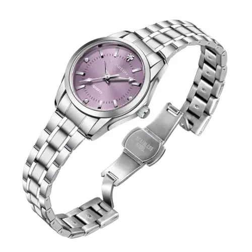 aswan watch Orologio Analogico al Quarzo Donna con Cinturino in Acciaio Inossidabile, Orologio da Donna Classico ed miniatura 3