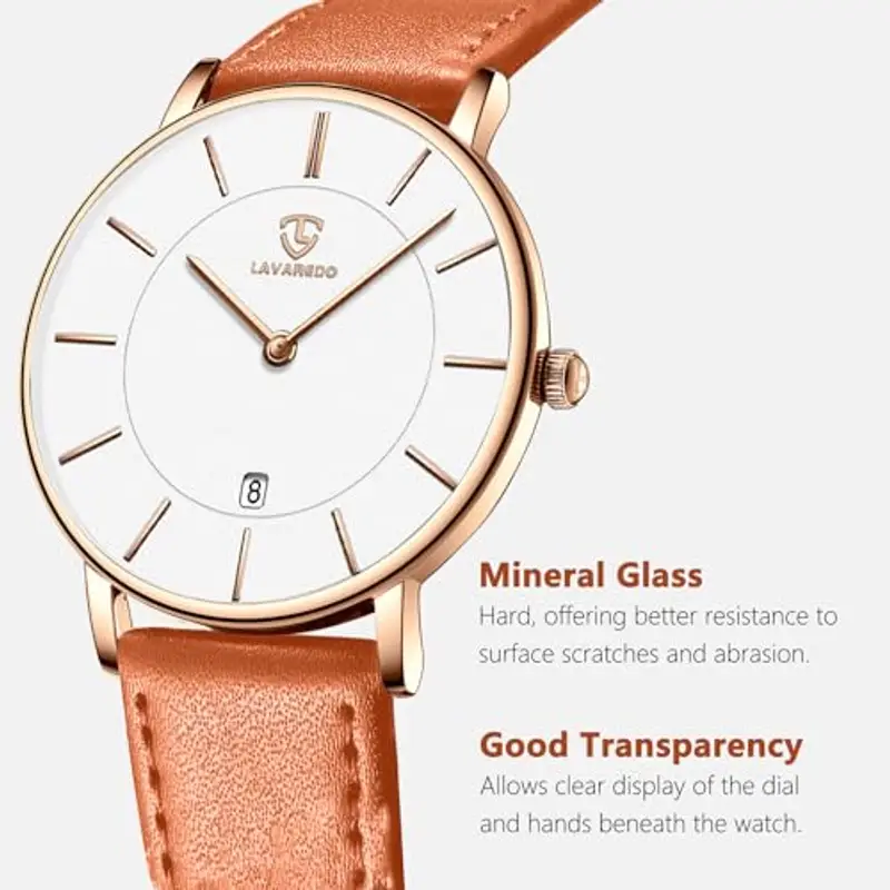 aswan watch Orologio Analogico al Quarzo per Donna con Cinturino in Pelle, Orologio Classico ed Elegante per Donna con miniatura 3