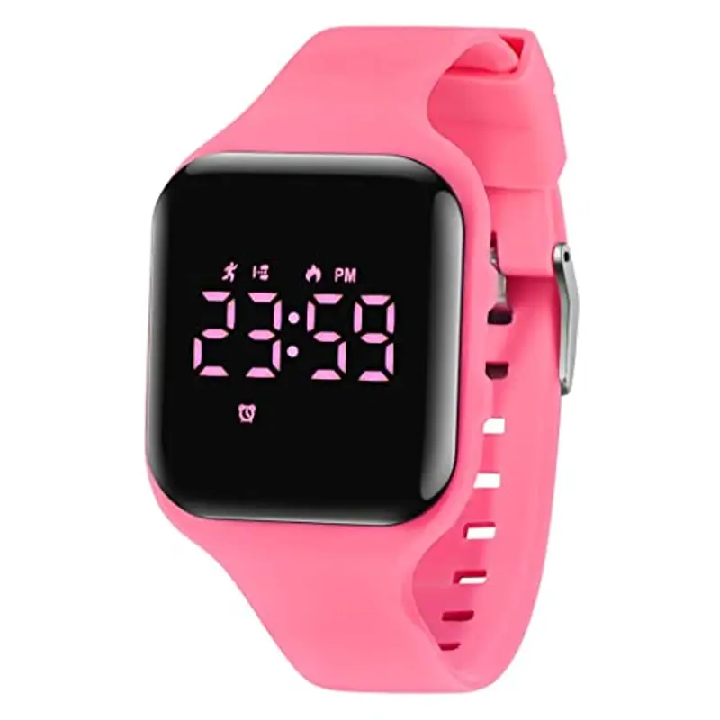 aswan watch Orologio Digitale Bambina Bambino con Contapassi,Calorie e Distanza senza App,Sveglia, Cronometro, Data, Luce-Orologio da polso Ragazza Ragazzo con Cinturino in Silicone