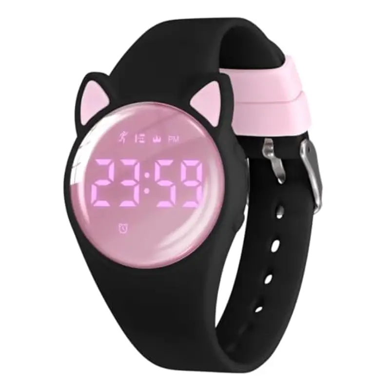 aswan watch Orologio Digitale Bambina Bambino con Contapassi,Calorie e Distanza senza App,Sveglia, Cronometro, Data, Luce-Orologio da polso Ragazza Ragazzo con Cinturino in Silicone