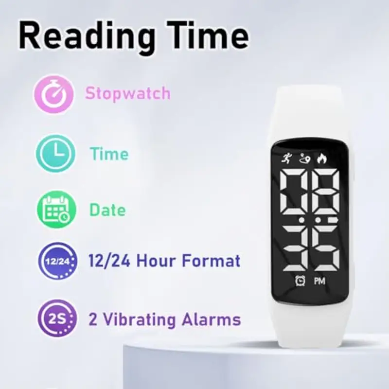 aswan watch Orologio Digitale Bambina Bambino con Cronometro, Contapassi, Distanza e Calorie Senza miniatura 3