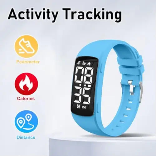 aswan watch Orologio Digitale Bambina Bambino con Cronometro, Contapassi, Distanza e Calorie Senza miniatura 2