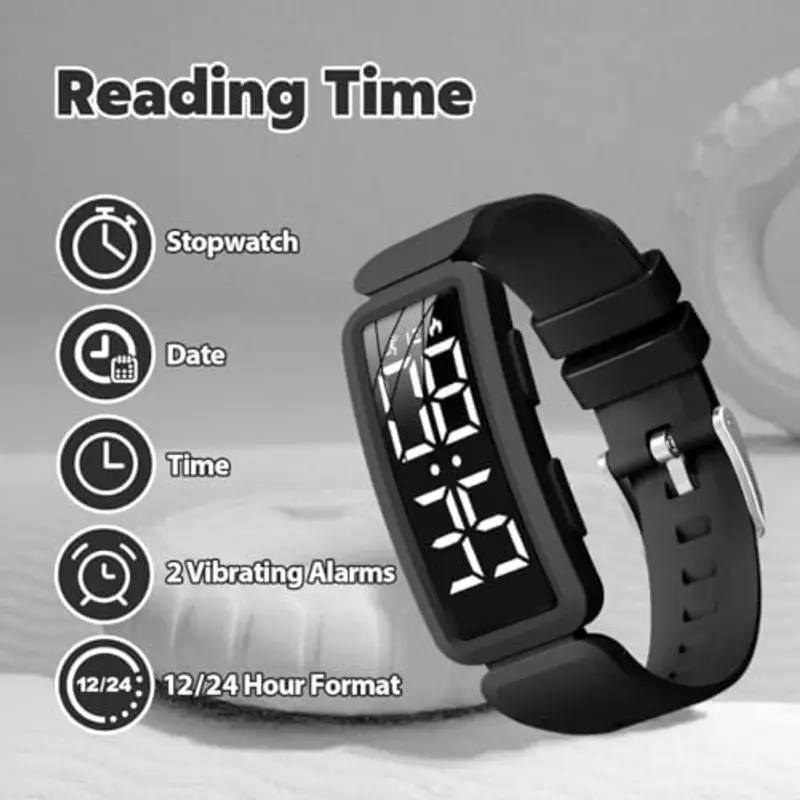 aswan watch Orologio Digitale Bambina Bambino con Cronometro, Contapassi, Distanza e Calorie Senza miniatura 3