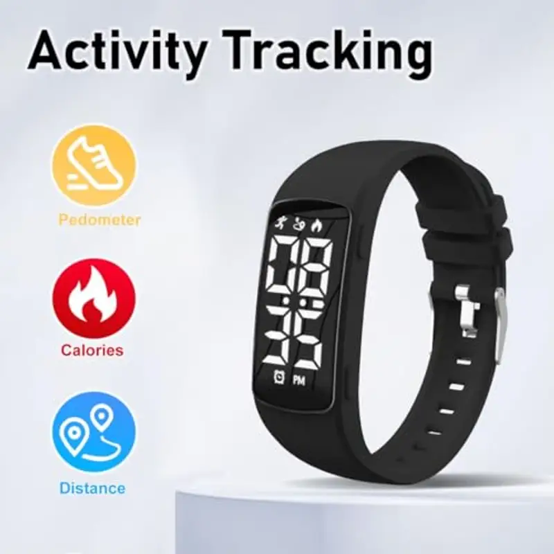 aswan watch Orologio Digitale Bambina Bambino con Cronometro, Contapassi, Distanza e Calorie Senza APP, Calendario, Sveglia-Orologio Fitness Tracker per Ragazze e Ragazzi con Cinturino in Silicone miniatura 2