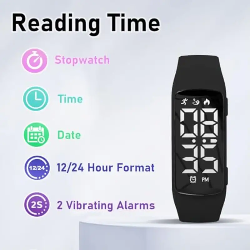 aswan watch Orologio Digitale Bambina Bambino con Cronometro, Contapassi, Distanza e Calorie Senza APP, Calendario, Sveglia-Orologio Fitness Tracker per Ragazze e Ragazzi con Cinturino in Silicone miniatura 3