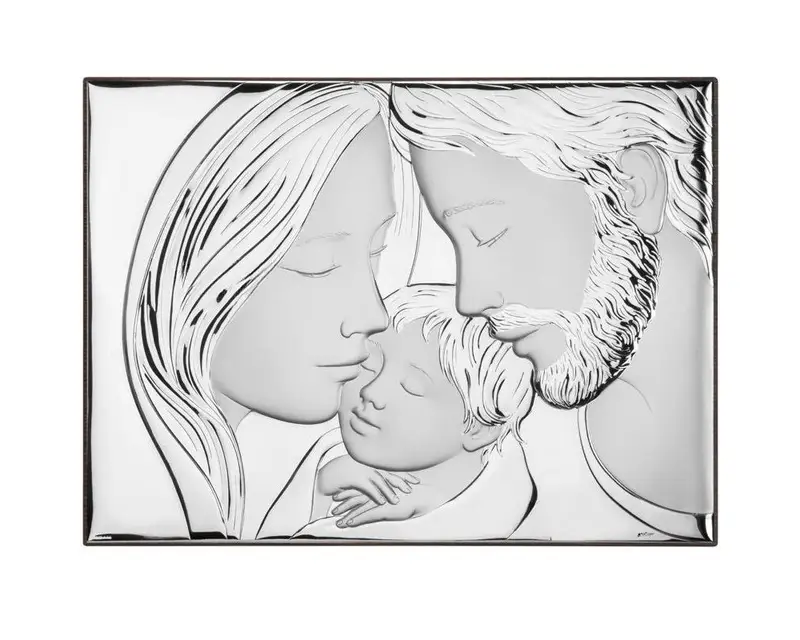 Icona Sacra Famiglia Orizzontale Pvd Argento - Atelier