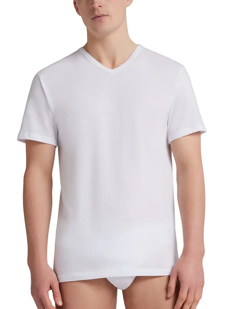 Risparmio Pack 3 T-Shirts ATHENA by Liabel scollo V manica corta uomo, cotone - BIANCO 1326 / 4-M