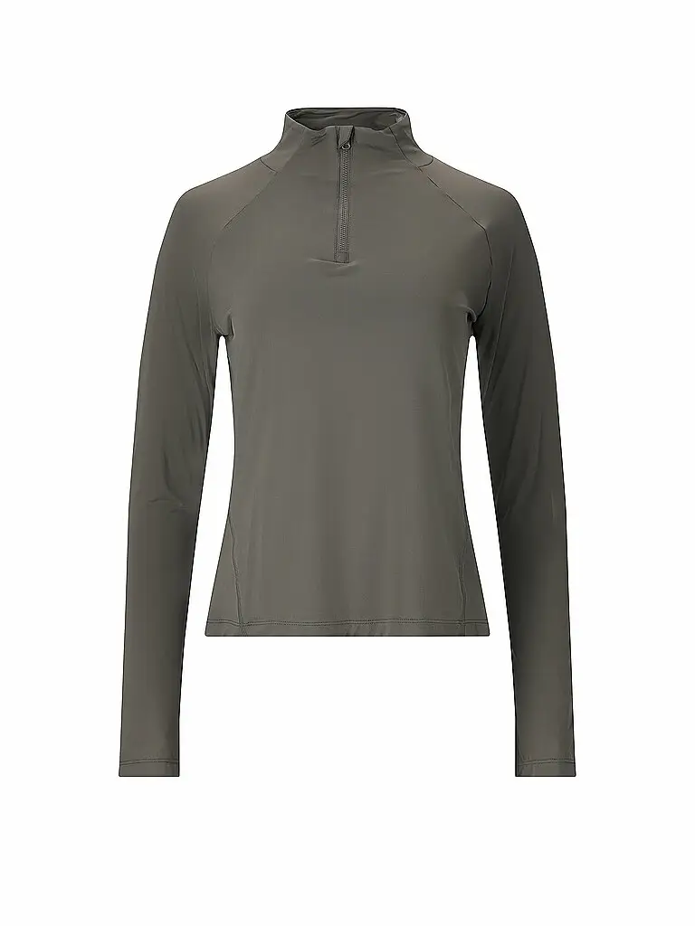 Maglietta da fitness da donna Grina 1/2 zip oliva | 34