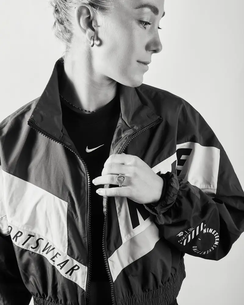 Anello Chevalier Ovale Puntinato In Argento Asia Bragonzi Brunito Lucido miniatura 2