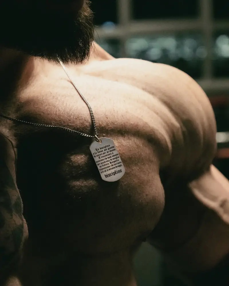 Ciondolo Piastra Militare Discipline Andrea Presti Brunito Lucido miniatura 2