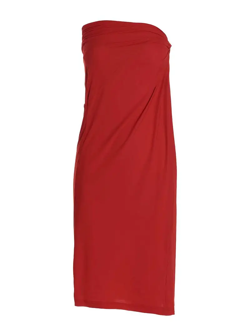 Abito con spalle scoperte Rosso