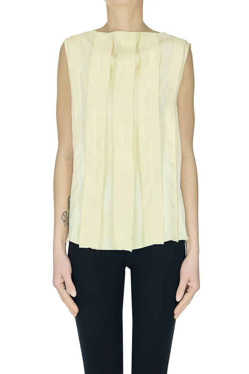 Top Sidney plissettato Giallo