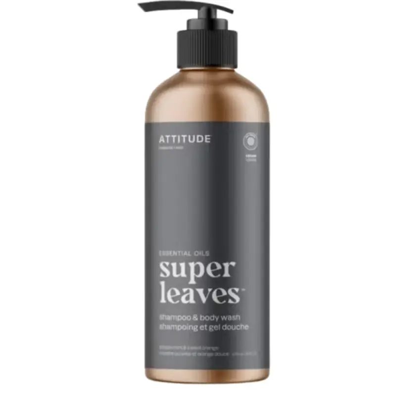 Super Leaves 2in1 Shampoo Detergente Corpo Menta Piperita & Arancio Dolce 473 ml