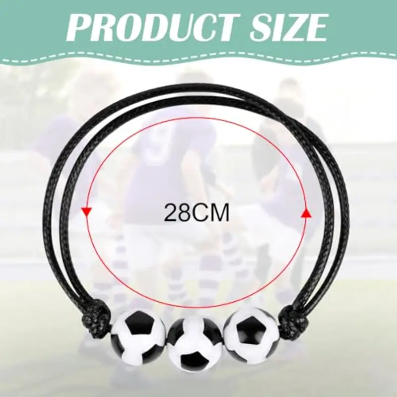 AUAUY 12 Pz Braccialetti dell'Amicizia da Calcio, Braccialetti Atletici Regolabili, Braccialetti di Corda Intrecciata, Riempitivi per Borse da Festa di Calcio Regali di Calcio di Moda per Adolescenti miniatura 2