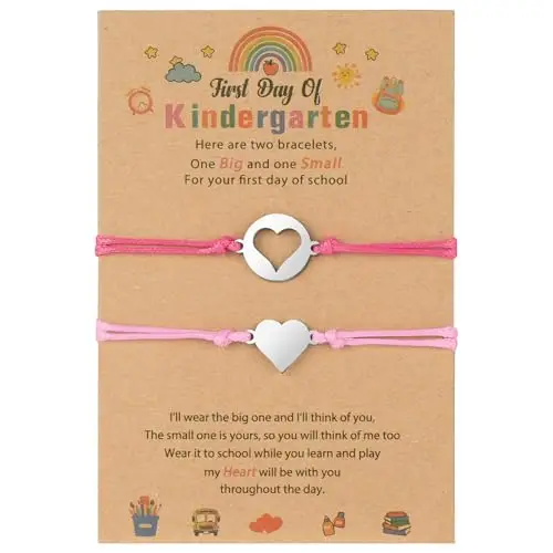 AUAUY 2pz Regali di Ritorno a Scuola, Bracciale Madre e Figlia Bracciale Mamma e Figlio Regalo per Madre, Regali per il