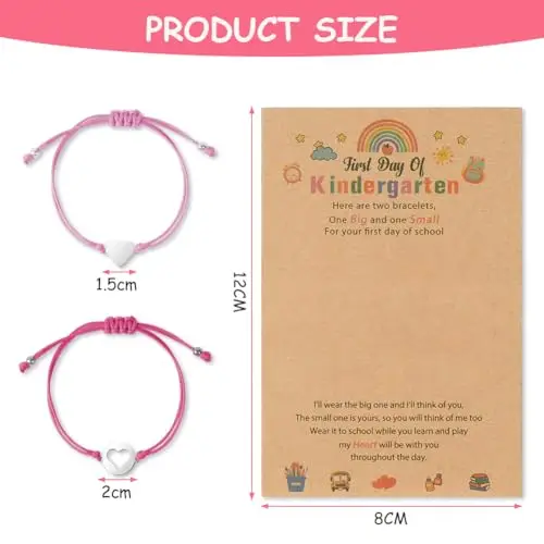AUAUY 2pz Regali di Ritorno a Scuola, Bracciale Madre e Figlia Bracciale Mamma e Figlio Regalo per Madre, Regali per il miniatura 2