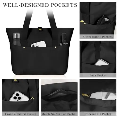 Aucuu Borsa Tote e a Tracolla Donna, Shopper con Tasche Multiple, Grande Capacità per Shopping, Lavoro, Viaggi miniatura 3