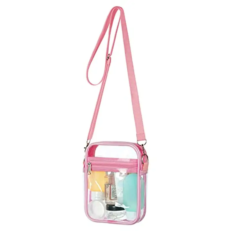 Aucuu Borsa Trasparente a Tracolla con Tracolla Regolabile, Approvata Dallo Stadio, in PVC Impermeabile per Concerti, Eventi Sportivi e Festival