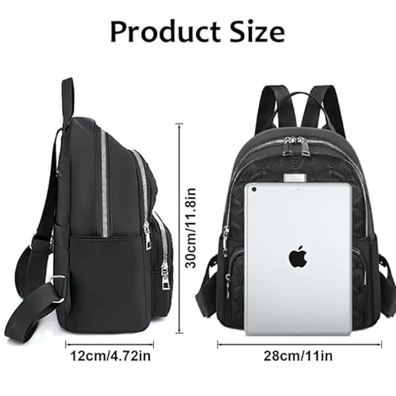 Aucuu Zaino Donna, Borsa Zaino Donna Elegante, Zainetto Casual in Nylon, Zaini Piccolo Antifurto da Donna, Borsa a Zainetto Casual per Shopping Scuola Viaggio Lavoro miniatura 2