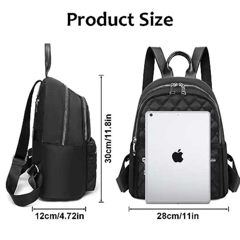 Aucuu Zaino Donna, Borsa Zaino Donna Elegante, Zainetto Casual in Nylon, Zaini Piccolo Antifurto da Donna, Borsa a Zainetto Casual per Shopping Scuola Viaggio Lavoro miniatura 2