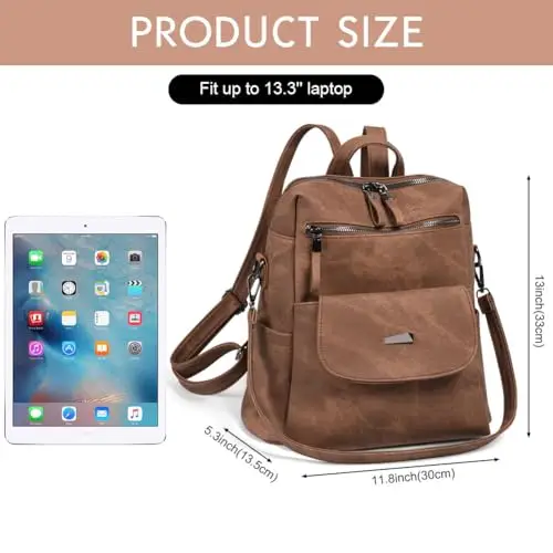 Aucuu Zaino Donna, Borsa Zaino Donna Elegante, Zainetto Multifunzionale, Zainetto Casual in Pelle PU, Zaini Antifurto miniatura 2