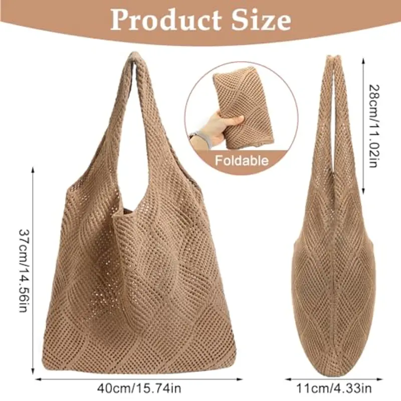 Augesak Borsa da Spiaggia da Donna (Marrone) miniatura 2