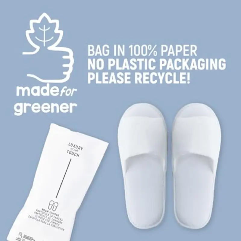 Aura Luxury Collection ® 100 paia di CIABATTE APERTE MONOUSO bianche unisex TAGLIA UNICA con suola antiscivolo per ospiti, hotel, b&b spa centri estetici (Ciabatte aperte) miniatura 3