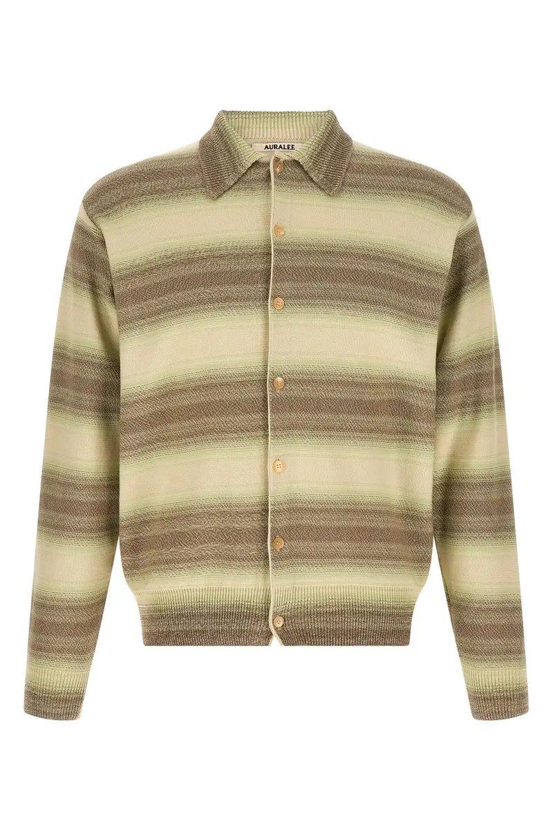 Cardigan Righe Sfumate Verde