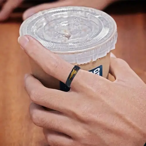 Auriselle Anello da Uomo Fiamma Regolabile Due Colori Anello Aperto Vintage Vichingo Retrò da Pollice Gotico Gioielli miniatura 3