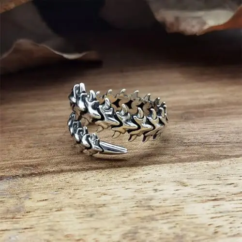 Auriselle Anello da Uomo Regolabile Anello Geometrico Vintage Vichingo Retrò Aperto da Pollice Gotico Gioielli Regali miniatura 2