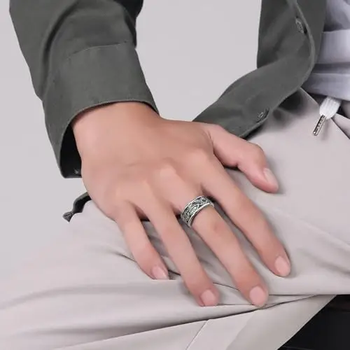 Auriselle Anello da Uomo Regolabile Occhio del Diavolo Vintage Vichingo Retrò Aperto Anello da Pollice Gotico Gioielli miniatura 3